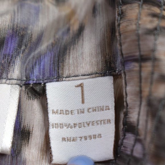 Chicos Jacket 1 Womens Multicolor Printed Button Front Long Sleeve Pockets - Picture 3 of 8